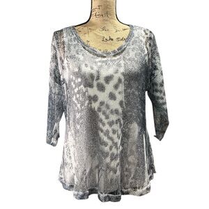 Sportelle NWT.  The top with a black and white snake-print net pattern. Size PM